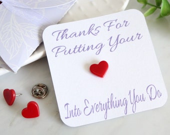 Employee Appreciation Gifts, Mentor Gift, Thank You Gifts For Coworkers, Red Heart Pin