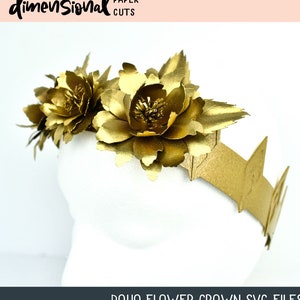 Boho Flower Crown paper SVG Files for Cricut, Silhouette