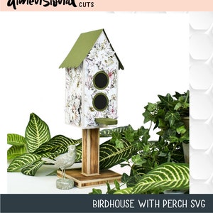 Birdhouse with Perch SVG Dateien für Paper Craft with Cricut, Silhouette Designer Edition Software