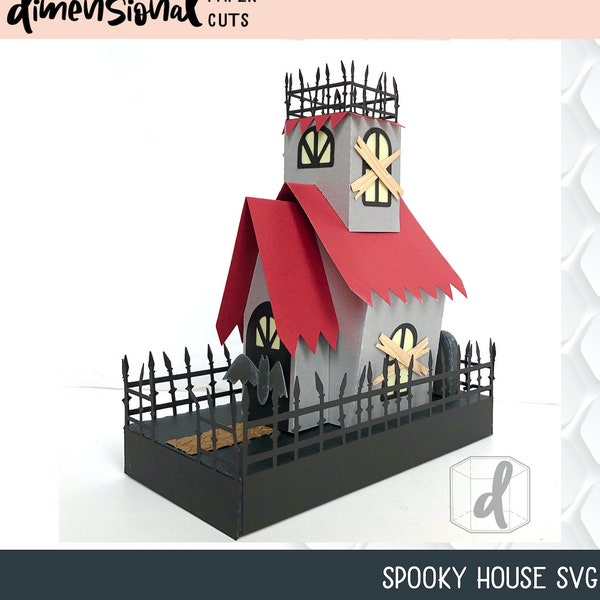 Spooky House - Haunted House Svg- Halloween files - Paper House Svg- 3D SVG - Papercraft - SVG files for Cricut -