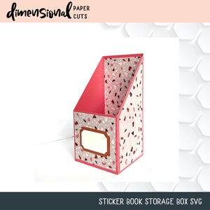Pudełko do przechowywania książek naklejek svg - Pliki SVG dla Cricut - Wzory sylwetek - Pudełko 3D - Przechowywanie SVG - Przechowywanie albumów - Papierowe rzemiosło 3D - Zrób to sam