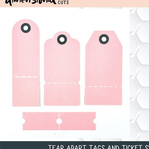 Riv isär taggar och biljett SVG-fil för planerare, korttillverkning, scrapbooking Cricut, Silhouette Designer Edition-programvara