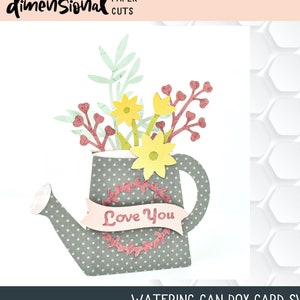 Watering Can Box Card SVG files for Paper Craft Cardmaking with Cricut, Silhouette Designer Edition Software