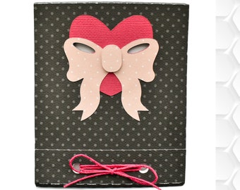 Cut Out Matchbook Bow Heart Journal SVG files for Paper Craft Cardmaking with Cricut, Silhouette Designer Edition Software