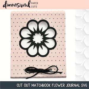 Klipp ut Matchbook Flower Journal SVG-filer för papperskonstkortstillverkning med Cricut, Silhouette Designer Edition-programvara