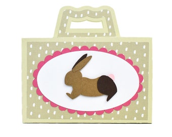 Small Handled Treat Box Rabbit SVG File Easter/Spring Favor Box DIY