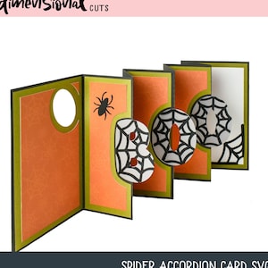 Carte accordéon araignée Halloween SVG pour Cricut, Silhouette Designer Edition +