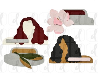 Blooming Workplace Tabs SVG paper craft for Cricut, Silhouette