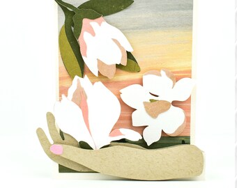 Magnolia Box Card SVG files for Paper Craft Cardmaking with Cricut, Silhouette Designer Edition Software