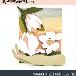 Magnolia Box Card SVG files for Paper Craft Cardmaking with Cricut, Silhouette Designer Edition Software