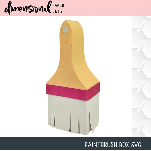 Paint Brush Box SVG 3D papercraft SVG for Cricut, Silhouette Designer gift box svg