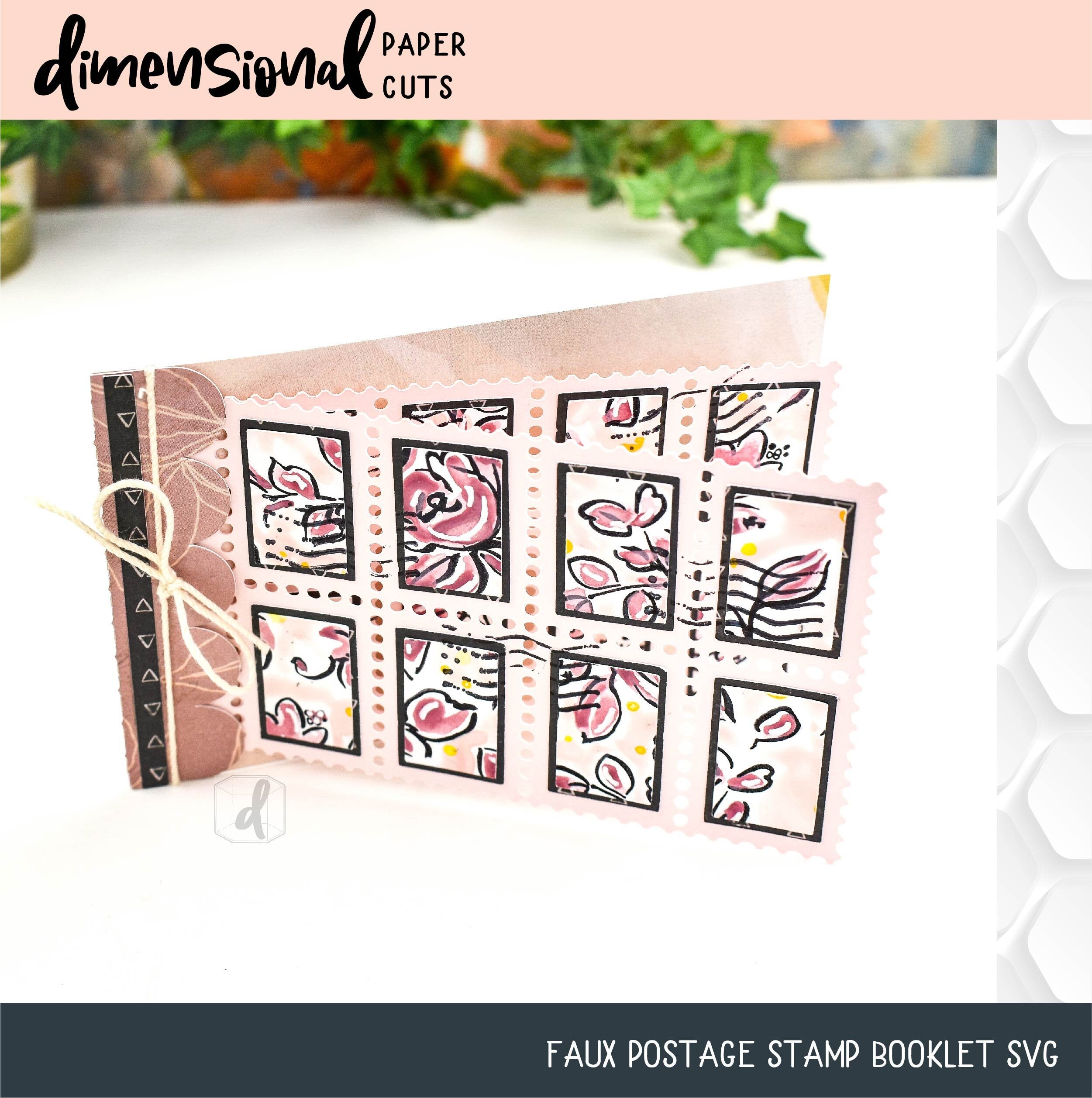 Faux Postage Stamp Booklet Mail Art SVG Files for Cricut & Etsy