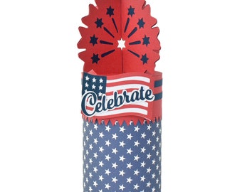 Celebrate Americana Box SVG DIY paper craft for Cricut, Silhouette Designer Edition Fourth of July party craft