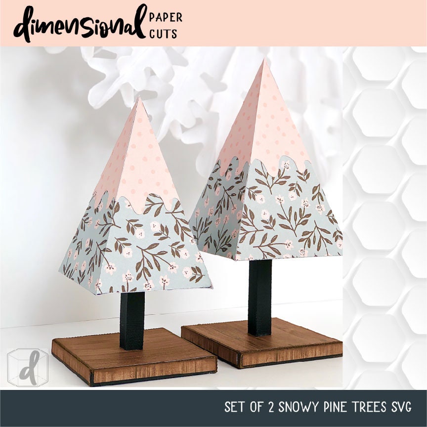 Download Set Of 2 Snowy Pine Trees Svg Winter Svg Christmas Tree Etsy