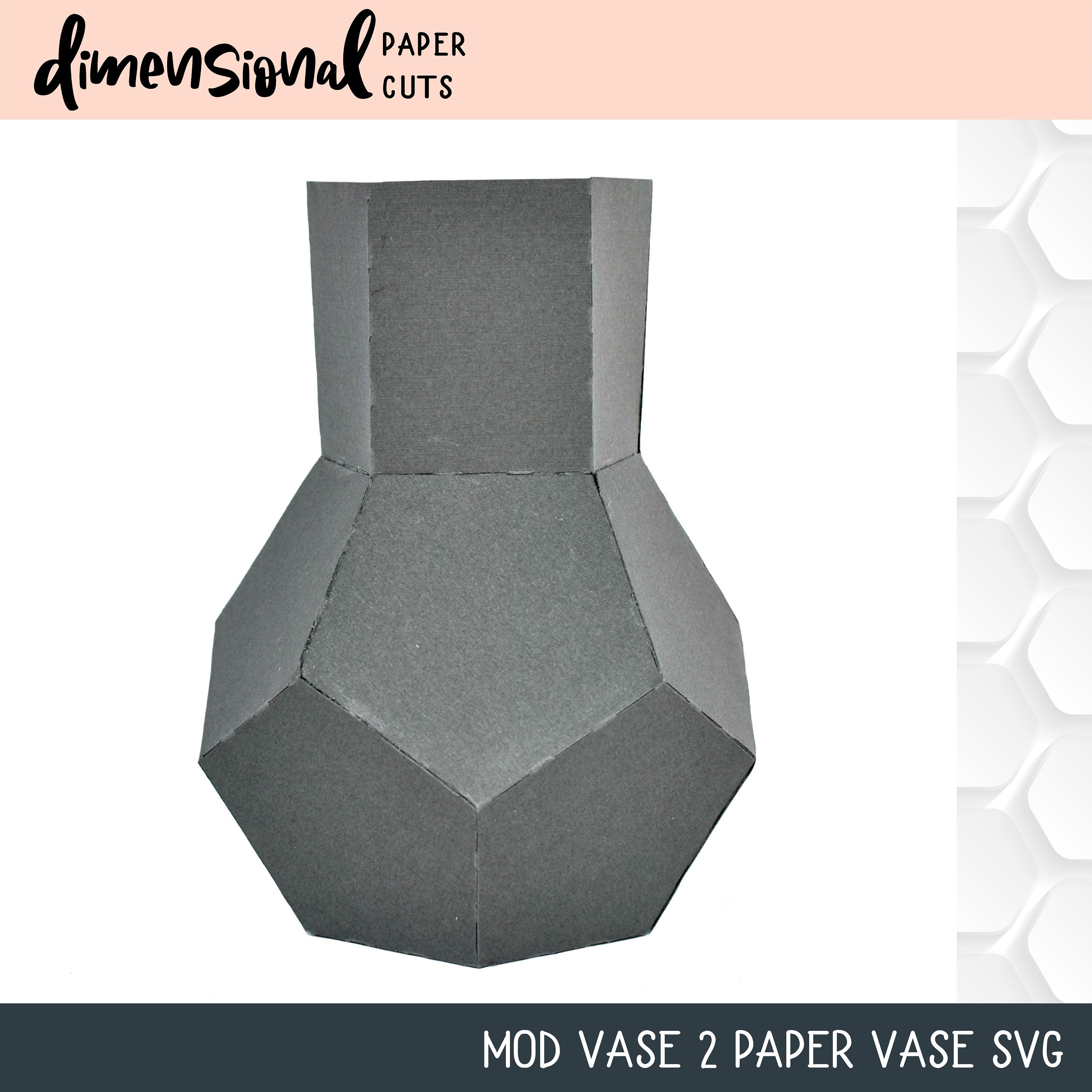 Mod Vase 2 Paper Vase paper craft SVG files for Cricut | Etsy