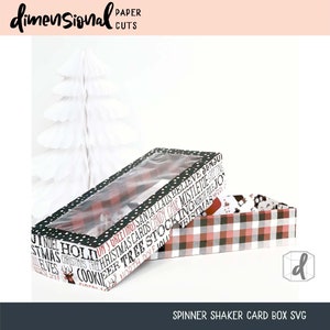 Spinner Shaker Card Box SVG for Slimline Cards made with your Cricut and Silhouette