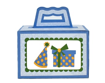 Small Handled Treat Box Birthday SVG for Cricut, Silhouette Designer Edition DIY
