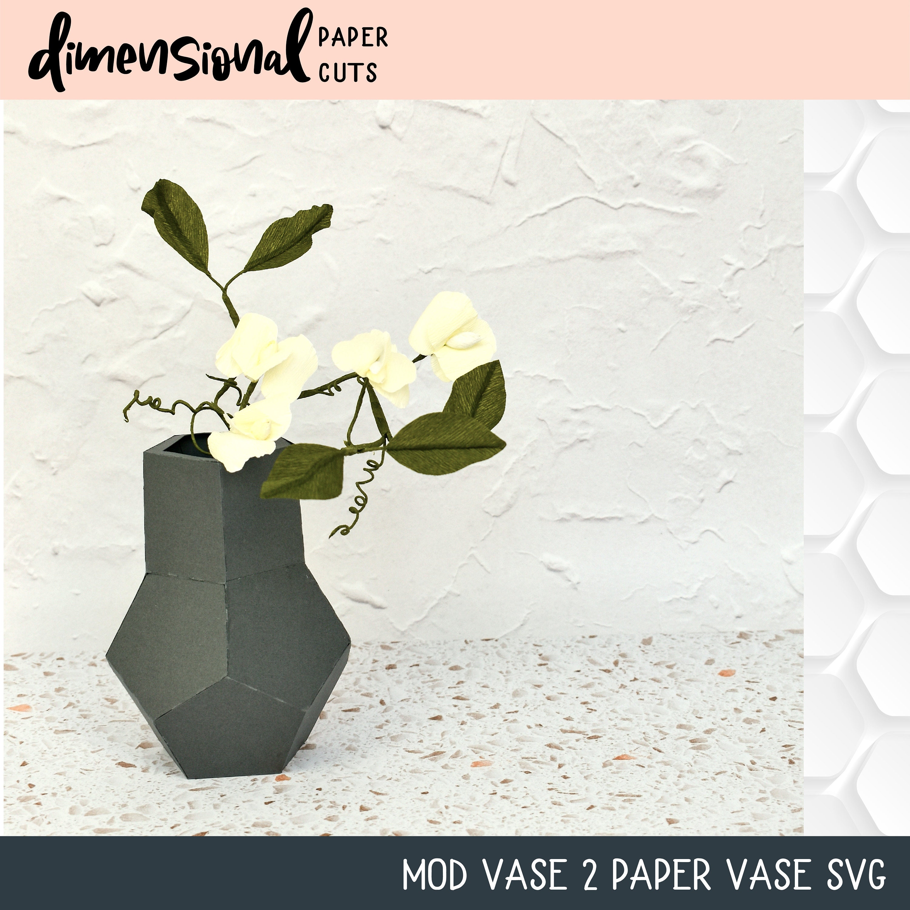 Mod Vase 2 Paper Vase paper craft SVG files for Cricut | Etsy
