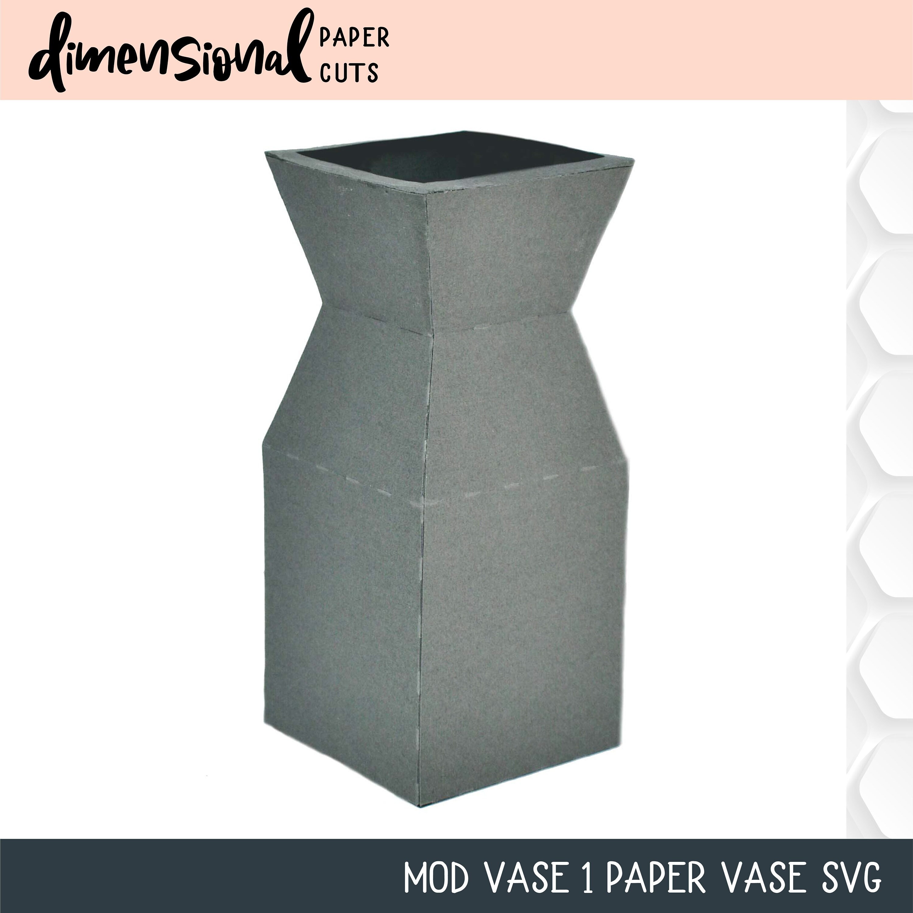 Mod Vase 1 Paper Vase Paper Craft SVG Files for Cricut, Silhouette
