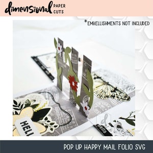 Pop Up Happy Mail Folio SVG files for Cricut, Silhouette