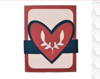 Peek a Boo Band Heart Happy Mail Folio SVG Files for Cricut, Silhouette Design Studio and other cutting machines