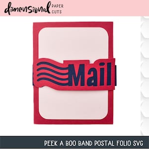 Pliki SVG Peek a Boo Band Postal Happy Mail Folio dla Cricut, Silhouette Design Studio i innych maszyn tnących