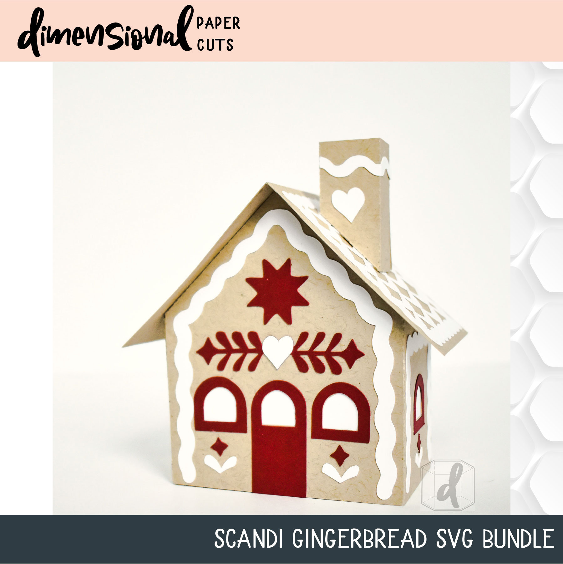 Scandi Paper Gingerbread House Village SVG BUNDLE Files for Etsy