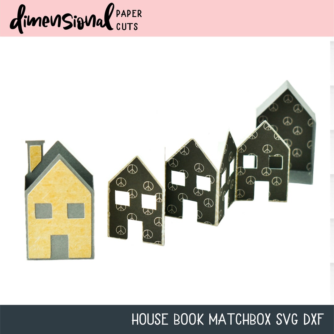 House Book Matchbox SVG Paper Craft DIY Files for Cricut, Silhouette - Etsy