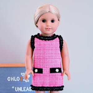 Designer Handmade Tweed Dress for 18-Inch American Girl Dolls | Handmade Designer Outfit | Perfect Gift for Girls