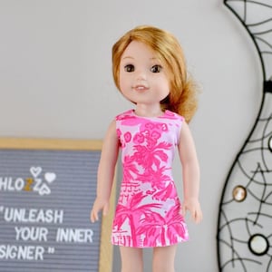 Handmade Lilly Dress For WellieWishers American Girl Dolls Pink