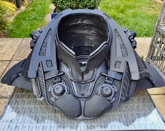 Disfraz de cosplay de goma de poliuretano con armadura de cuello Noir