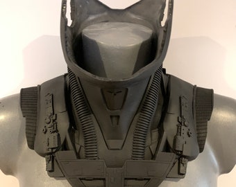 Cyber Neck Seal Armour Superhero Cosplay Costume Movie Cape Armor Muscle Suit Replica Prop