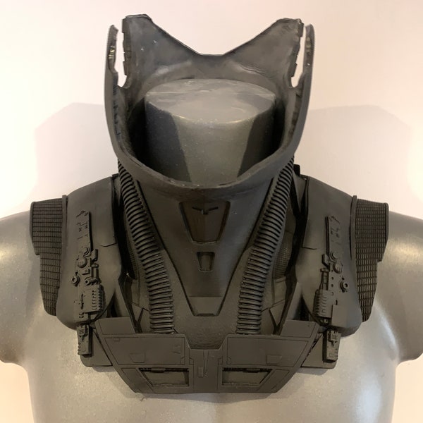 Cyber Neck Seal Armour Superhero Cosplay Costume Movie Cape Armor Muscle Suit Replica Prop