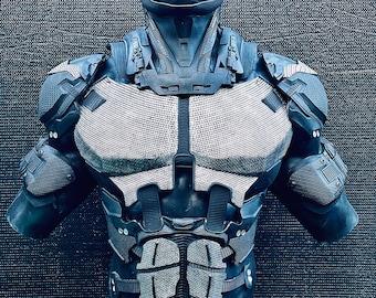 CyberV2/Hero Metallic Armor Set (Neck+Chest+Abs+Shoulders+Arms) Polyurethane Rubber Cosplay Costume