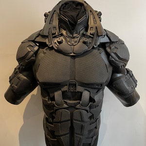 Noir / HeroV2 Armour Set (Neck/Shoulders/Arms/Chest/Abs/Back) Superhero Cosplay Costume Movie Cape Armor Muscle Suit Replica Prop