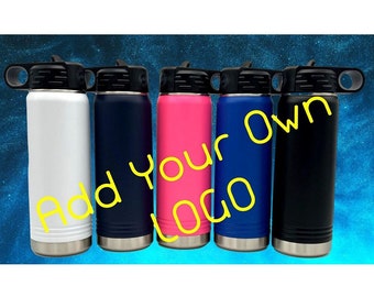Personalized Engraved Water Bottle, Custom Logo 20oz Insulated Hydro Bottle
