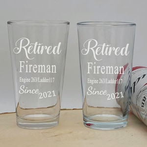 Retirement Pint Beer Glass, Retiree, Fireman Retirement, Police Retirement, All Occupations,Retiree Gift,Teacher, Secretary,Retirement Gift,