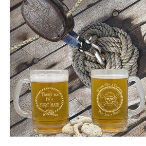 Polycarbonat-Bierkrug, am Pool, Nautik, Bootfahren, Kapitän, Segelparty, langlebig, Erster Mann, Pirat, bruchsicher, unzerbrechlich, Outdoor