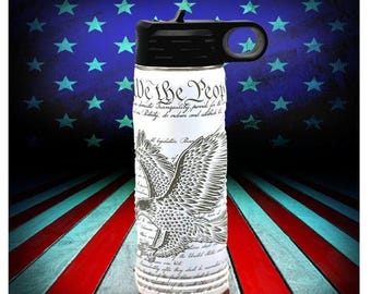 We The People Eagle, Patriotic 20oz Water Bottle, Veteran Gift