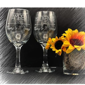 set of 4,Cheers to 65 years Wine Glass, Gift for Birthday, Birthday Wine Glass, birthday gift, 21st, 25th, 40th, 50th, 60th, 65th, 70th,75th