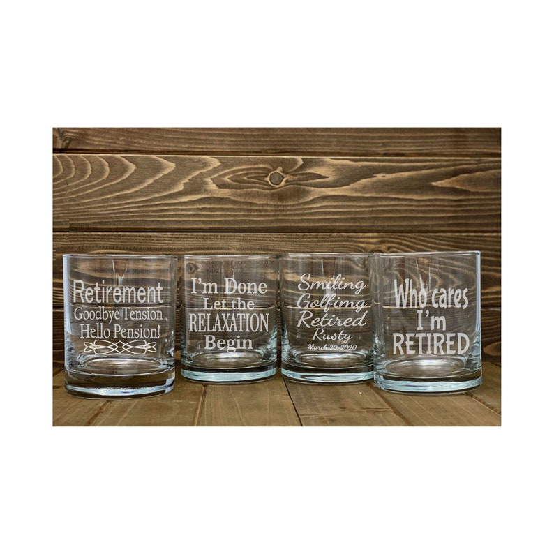 Retirement Retireerock Glass Whiskey Glass Old Fashion Etsy