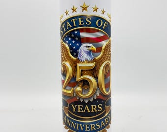 USA 250 Birthday, Semiquincentennial, Parotitic Eagle, Tall Tumbler, 4th of July, Celebration, Summer Fun, Party Gift, American Symbol