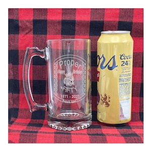 Birthday Beer Mug, Birthday, Beer Mug, Custom Beer Mug, Personalized mug, 50th birthday gift, 40th, 30th, 21st, Proper number 50 image 1
