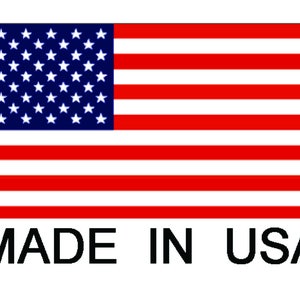 May include: A red, white, and blue American flag with 50 white stars on a blue field. The flag is displayed on a white background with the text "MADE IN USA" below it.