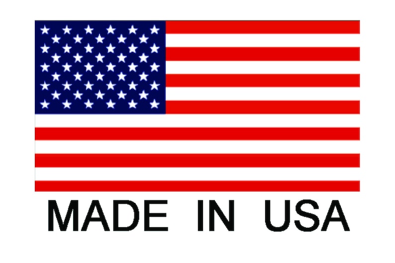 May include: A red, white, and blue American flag with 50 white stars on a blue field. The flag is displayed on a white background with the text "MADE IN USA" below it.