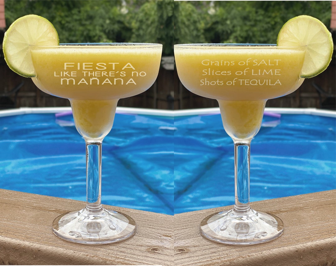 Camco 43902 RV Marine Set Of 2 Unbreakable Polycarbonate Margarita Glasses Hanna