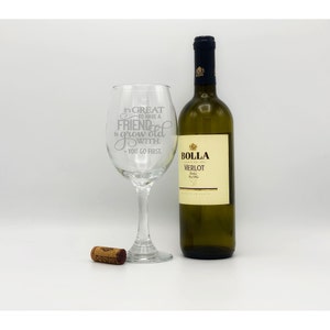 Friend Wine Glass, Funny Birthday, Teacher Wine Glass, Teacher Gift, Friend Gift, Birthday Gift, Etched Wine Glass, End of School Year Gift