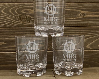 Laser Etched Reunion Rock Glasses, Shatterproof Polycarbonate, Set of 12