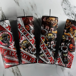 NFL Teams, Tall Tumblers 20 ounces,Color Sublimation No Vinyl, Dishwasher Safe, Bills, Browns, Bears, Falcons, Cardinals, Panthers, Cowboys
