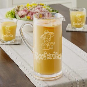 Etched Polycarbonate 58 oz Pitcher, Outdoor Drinkware with Lid